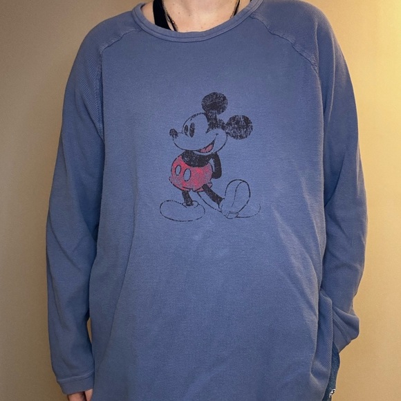 Authentic vintage XXL waffle Disney World Mickey Mouse long sleevg - Picture 1 of 4
